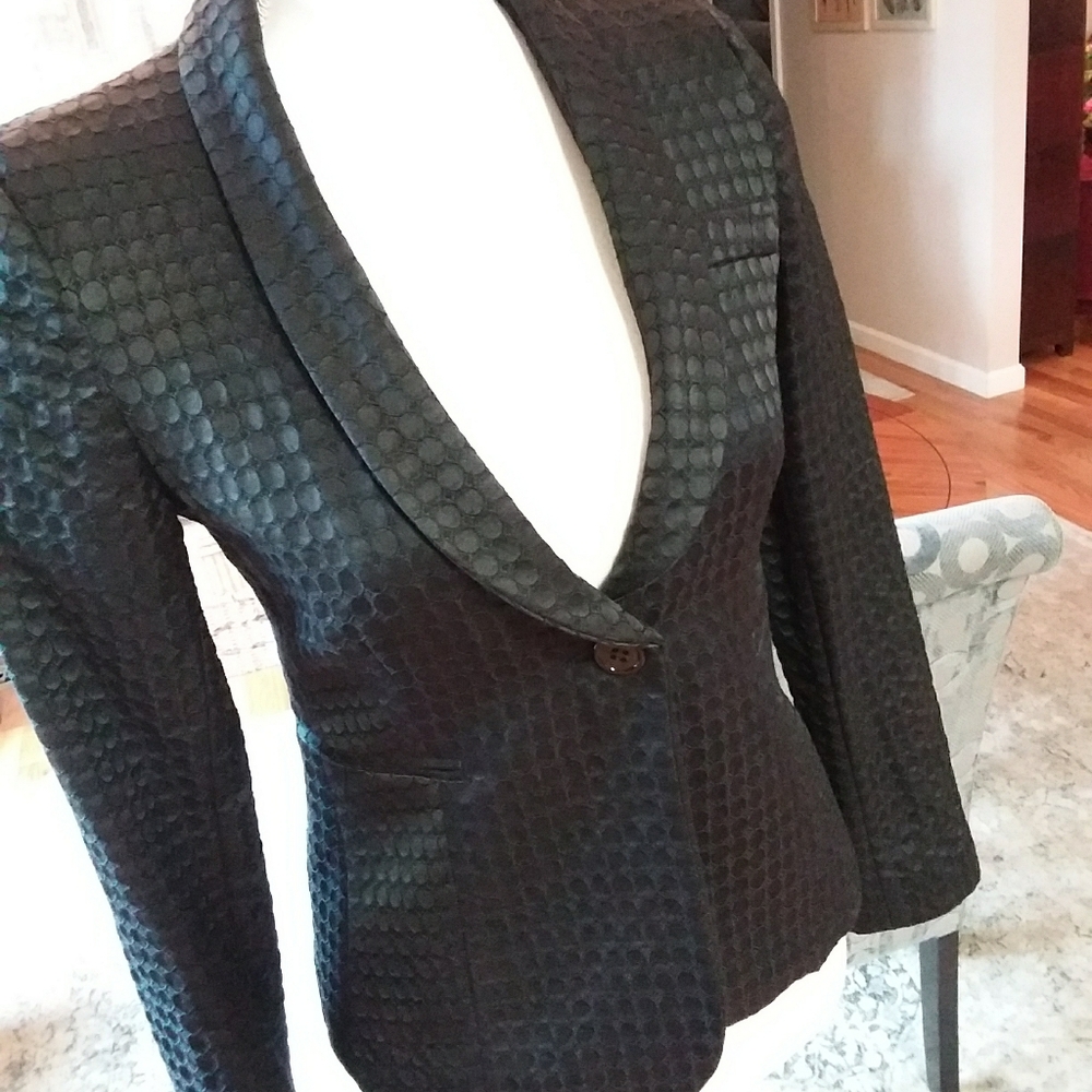 RED Valentino Black Textured Blazer